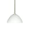 Besa Lighting Tessa Stem Pendant, White, Satin Nickel Finish, 1x75W Incandescent 1TT-420107-SN - alternate 1